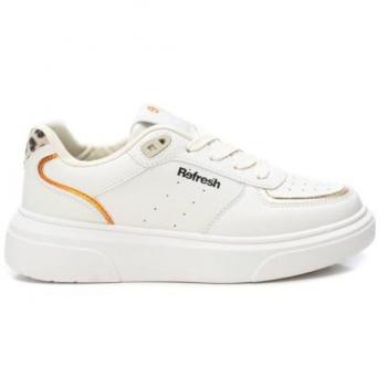 Zapatillas de Lona para Mujer Refresh 172169 con Cordones y Suela Doble de Goma - Negro/Blanco