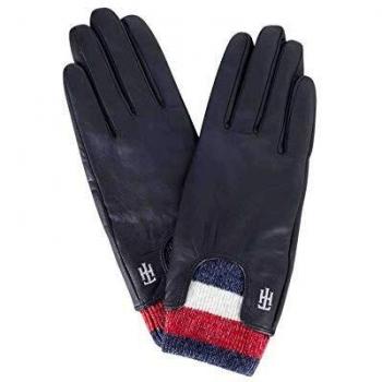 Tommy Hilfiger - Guantes de piel para mujer, color negro Negro
 S-M