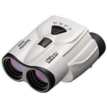 Nikon Binoculares Sportstar Zoom 8-24×25 Blanco, Tipo prisma Porro, Calibre 8-24x25, Ideal para conciertos en vivo y observación de deportes