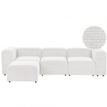 Sofá modular 2 plazas con otomana tapicería de pana blanco Falsterbo