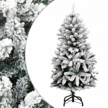 Árbol de Navidad Artificial con Bisagras y Nieve Flocada 150 cm Color Blanco