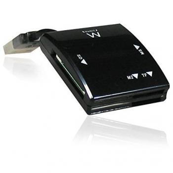 Ewent EW1043 - Lector de tarjetas Todo-en-uno USB 2.0, negro
