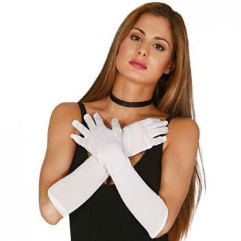 GUANTES LARGOS BLANCOS DE 45CM