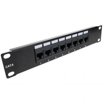 RackMatic - Patch panel 10 para armario rack 8-port RJ45 Cat.6 UTP 1U