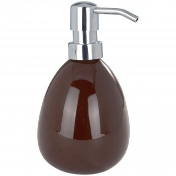 Wenko Polaris Dosificador Jabón 0.39 L, Cerámica, Marrón, 9x9.5x16 cm