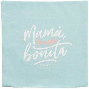 Mr. Wonderful Funda de Cojín Mamá, La Más Bonita, Tela, Azul, 43x43x0.7 cm