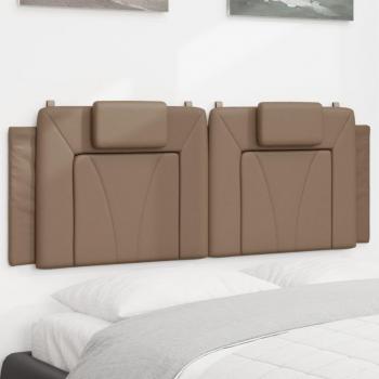 Cabecero de cama acolchado de cuero sintético capuchino 120 cm marrón vidaXL