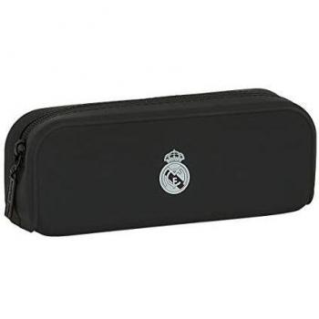 Safta 812054886 Estuche portatodo Cuadrado Silicona Escolar Real Madrid CF