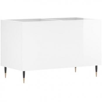 Mueble discos madera contrachapada blanco brillo 74,5x38x48 cm