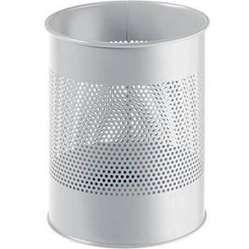 Durable 331010zpapelera redonda de metal gris