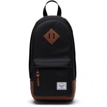 Herschel Unisex Black Cotton Heritage Shoulder Bag - One Size