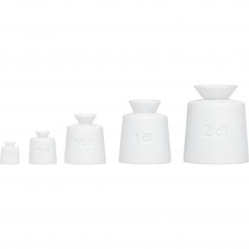 Alessi Tower - Juego de 5 Tazas, Color Blanco