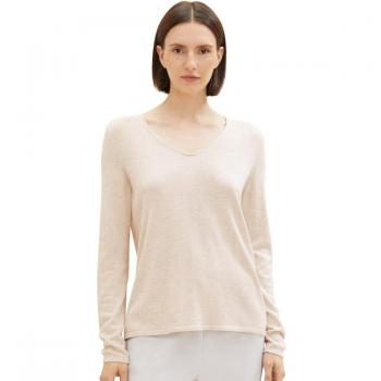 Jersey de mujer básico con cuello de pico