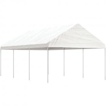Cenador Gazebo con Tejado Blanco 6,69x4,08x3,22 m en Polietileno