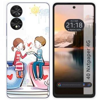 Funda de Silicona para TCL 40 NXTPAPER con Diseño de Café y Dibujos