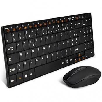 Combo Inalámbrico de Teclado y Ratón Advance Slim - AZERTY Negro