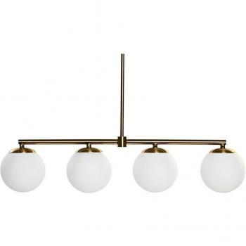 Lámpara de techo metal cristal bola dorado 82x15x20