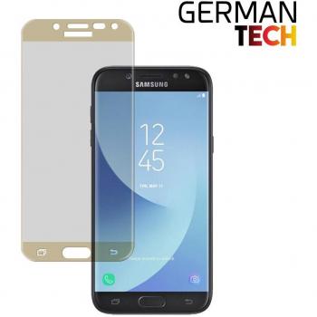 German Tech Protector de Pantalla para Samsung Galaxy J5 2017, Cristal Vidrio 3D Templado Cobertura Total Premium, Ultra Resistente contra Arañazos y Golpes, Dureza 9H - Color Oro.