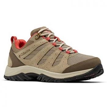 Columbia Zapatillas de Senderismo Redmond III para Mujer, Color Marrón Claro con Rojo, Talla 38.5 EU