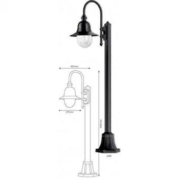Bolardo luminoso LCD Nios de aluminio fundido a presión, negro