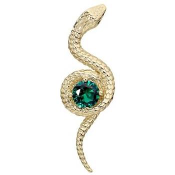 Pendiente Piercing Naha Dorado en Plata de Ley 925 con Baño de Oro 18k y Cierre Presión
