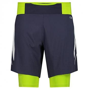 CMP 2-in-1 Bermuda Shorts Blue/Lime Green for Men