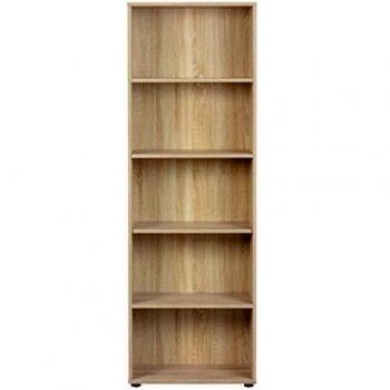 Librería Parini 4 niveles - 60 x 180 x 30 cm - Madera laminada - Beige y Roble