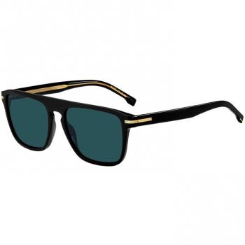 Hugo Boss 1599/S Sunglasses, Male, Black Frame, Blue Lens, Size: 56 MM