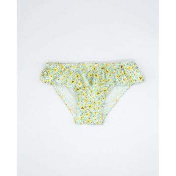 Culetín de bebé niña estampado con volante y flores amarillas