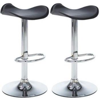 vidaXL 2X Taburetes de Bar Giratorios Cuero Sintético 45x44.5x85cm Negros Casa