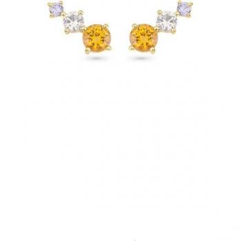 Pendientes Fantasy de plata dorado con detalles radiantes