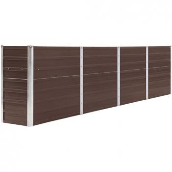 Raised Garden Bed 320x40x77 cm Galvanised Steel Brown