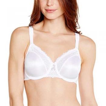 Triumph Ladyform Soft Minimizer Bra - Women's Underwire Bra with Lace Details, White, Cup C-F