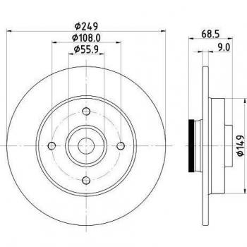 HELLA 8DD 355 123-291 Disco de freno - 54333PRO - revestido
