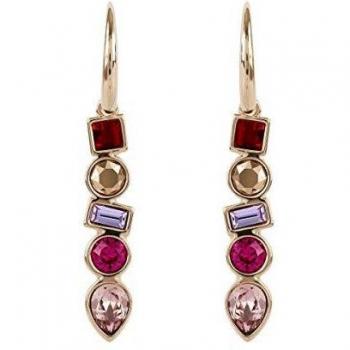 Ladies Adore Rose Gold Plated Mixed Crystal Earrings 2cm