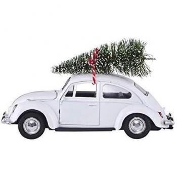 House Doctor, Decoración Xmas Car Blanco, 12,5 cm de Largo, Metal, plástico, 12,5 cm de Largo