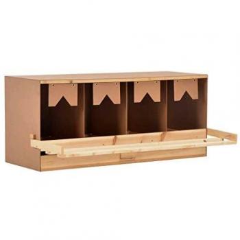 vidaXL Chicken Laying Nest 4 Compartments 106x40x45 cm Solid Pine Wood
