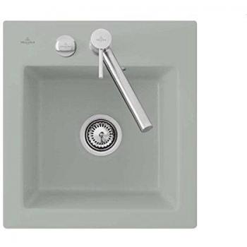 Fregadero de Cocina Villeroy & Boch Subway 45 XS Cerámica Gris Fossil con Desagüe Automático y Excentra