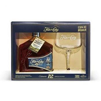 Ron premium Flor de Caña 12 años 70cl - estuche con copa Flor de Caña