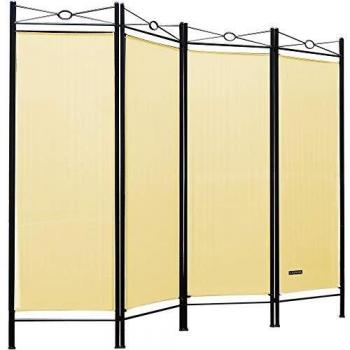 Biombos Flexibles Creme 180x163cm - Plegable, Lavable a 30°C, Estable y Opaco para Interior
