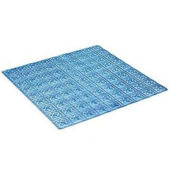 Tatay Alfombra de Bañera Antideslizante de PVC con Ventosas, Resistentes a Moho y Microbios, Anti-Bacteriano, Diseño Barcelona, Azul. Medidas 54 x 54 cm