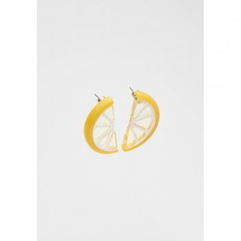 Stradivarius Gold Lemon Earrings OS