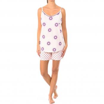 KISSES & LOVE Pijama de verano de tirante fino mujer 100% Algodón KL45200 Camiseta de tirantes y pantalón corto, Pijamas primavera verano, Pijama corto mujer