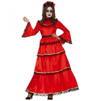 Guirca Disfraz de Catrina Rojo para mujer