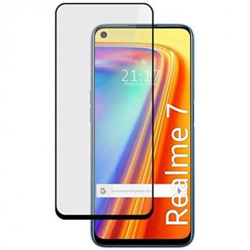 Protector de Cristal Templado Completo 5D Full Glue Negro para Realme 7