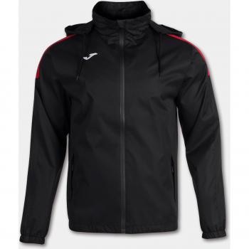 Chubasquero Trivor Hombre Negro Rojo - Impermeable, ligero, transpirable, con capucha ajustable, bolsillos con cremallera y diseño unisex