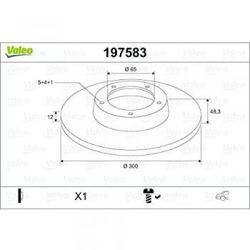 Disco de freno VALEO 197583 para VW Golf VII y Audi Q3, trasero, diámetro 300 mm, sólido