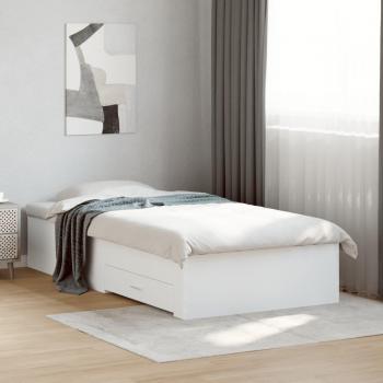 Cama con cajones de madera de ingeniería blanca 90x190 cm vidaXL