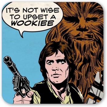 Logoshirt - Guerra de Las Galaxias Posavasos - Cómic - Star Wars Coaster - Upset a Wookiee - Coloreado - Diseño Original con Licencia
