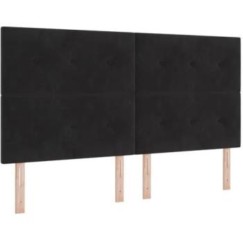 Cabecero LED Ajustable Negro 90 cm Terciopelo con Tiras de Luz LED